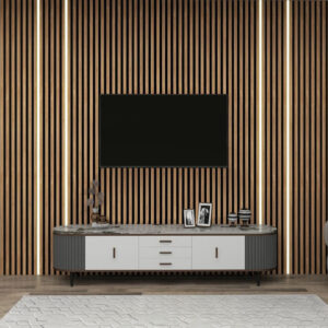 Slat Lite Oak Flexible Acoustic Wood Wall Panels with Lights